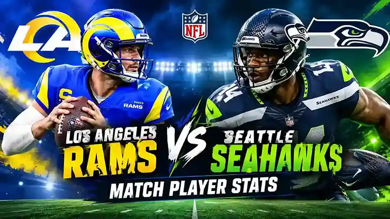 Los Angeles Rams vs Seahawks Match Player Statsfeaturing NFL players in a dramatic stadium matchup.