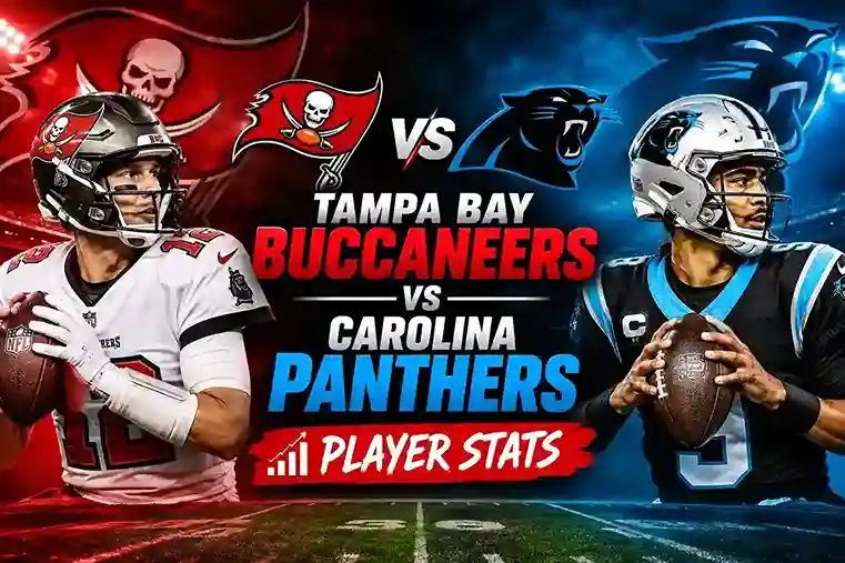 Tampa Bay Buccaneers vs Carolina Panthers match player stats featuring both NFL teams.
